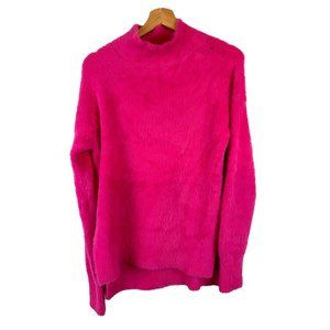 French Connection Pink Edith Knit Mockneck Eyelash Sweater M/L